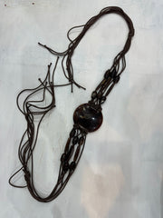 vintage edit thirty-four | brown rope beaded shell belt