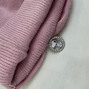 CHALET GIRL DROP | pink knit beanie with snoopy charm