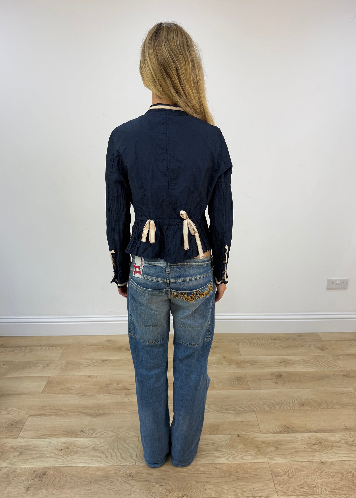 small navy military jacket