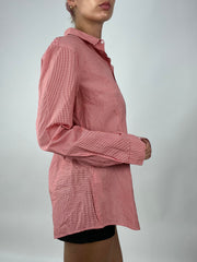 TAYLOR SWIFT DROP | large red benetton gingham button up shirt