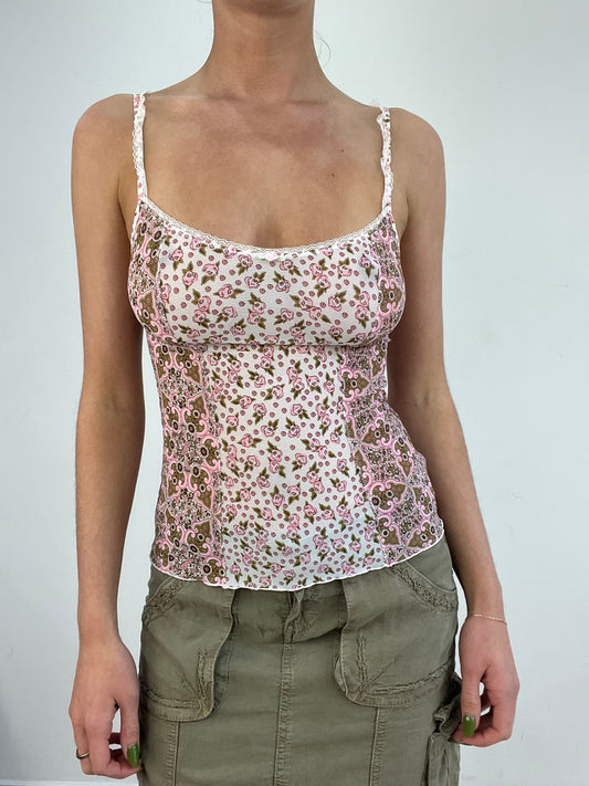 vintage edit nineteen | small white and pink intimissimi floral cami