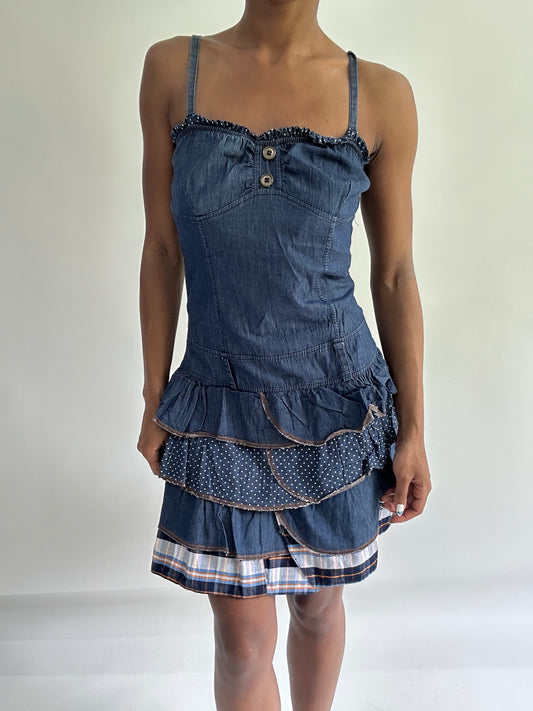 sailor drop | small blue denim dress