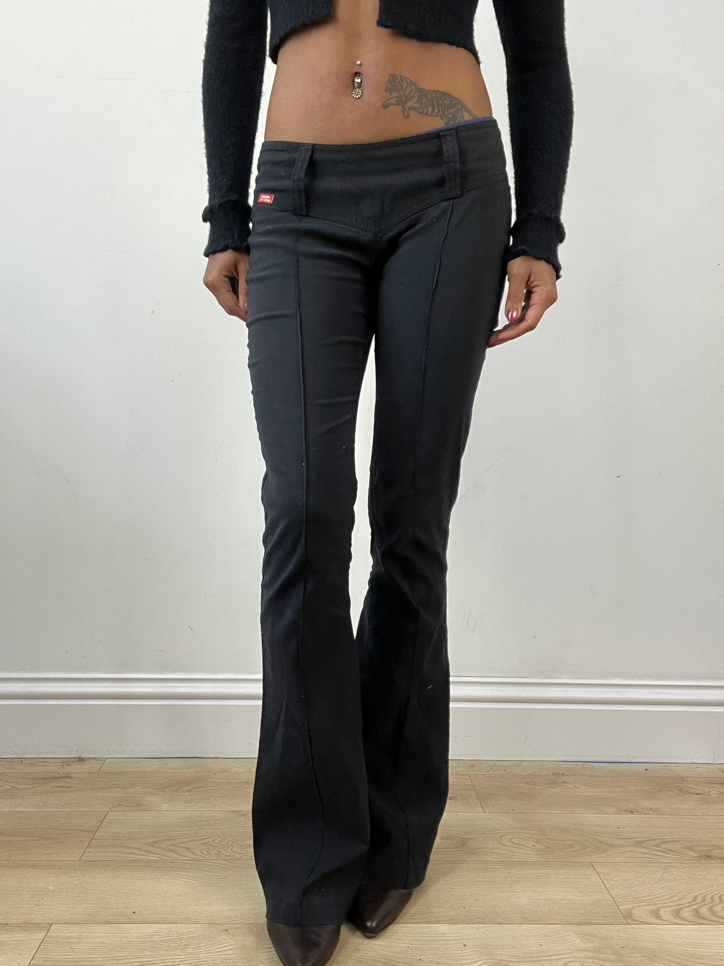 vintage edit thirty-four | small black miss sixty low waisted trousers