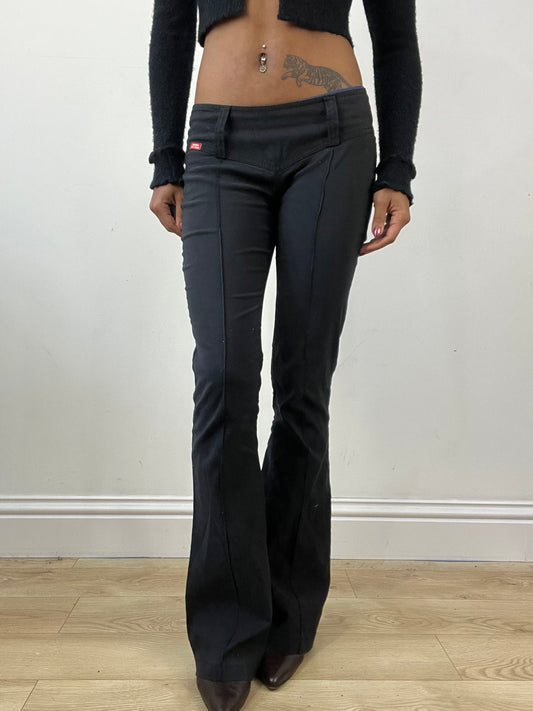 vintage edit thirty-four | small black miss sixty low waisted trousers