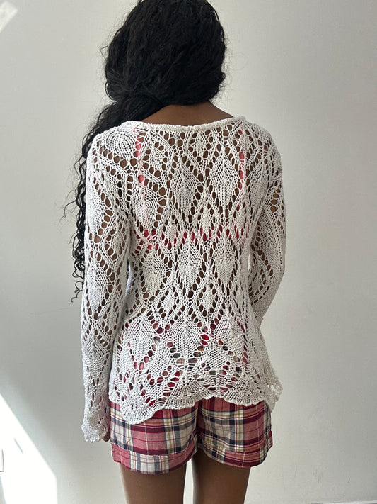 vintage edit twenty-five | Pequeno branco longo cravate de roupa feminina