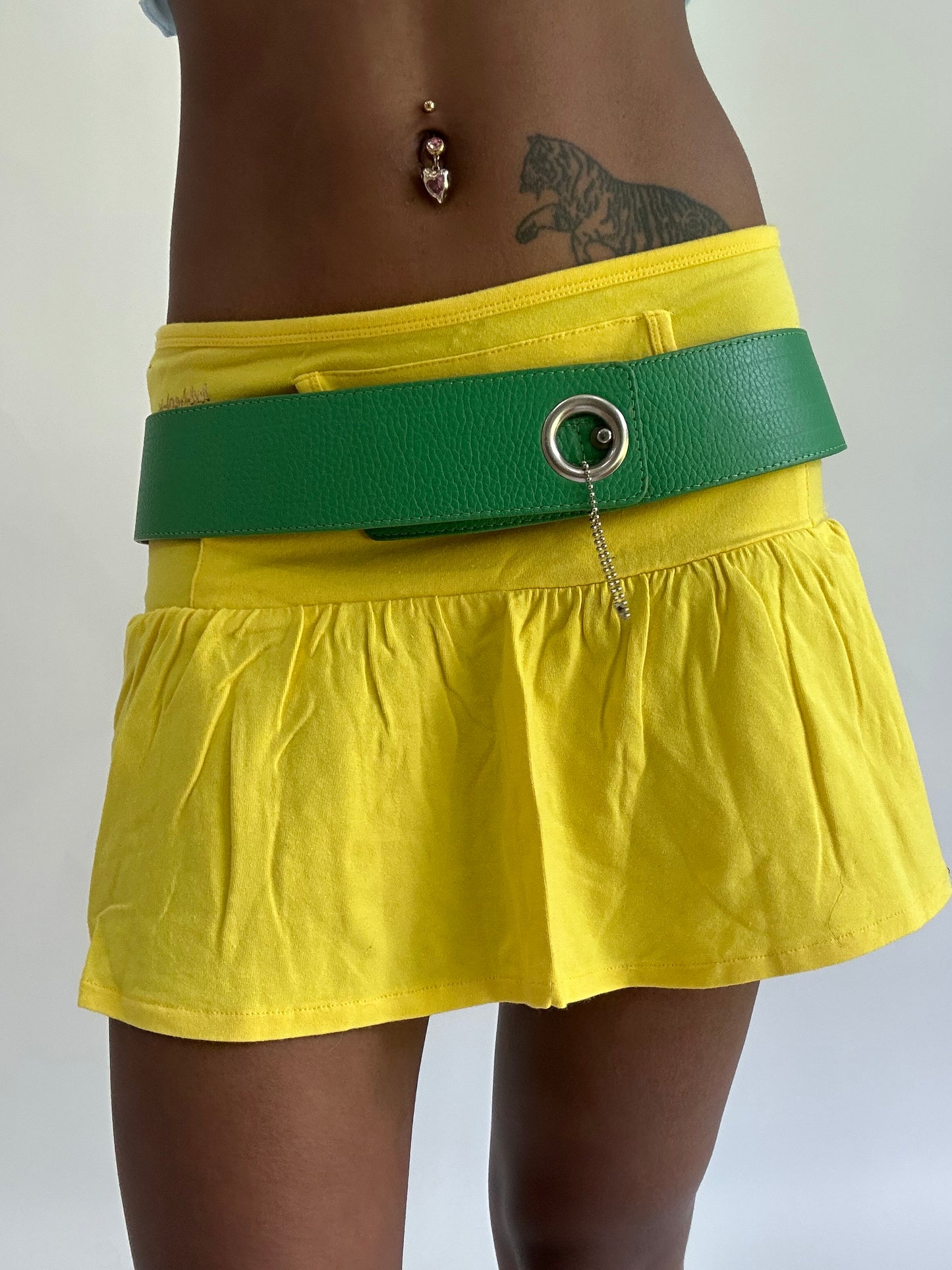 colourmaxxing drop | green faux leather belt