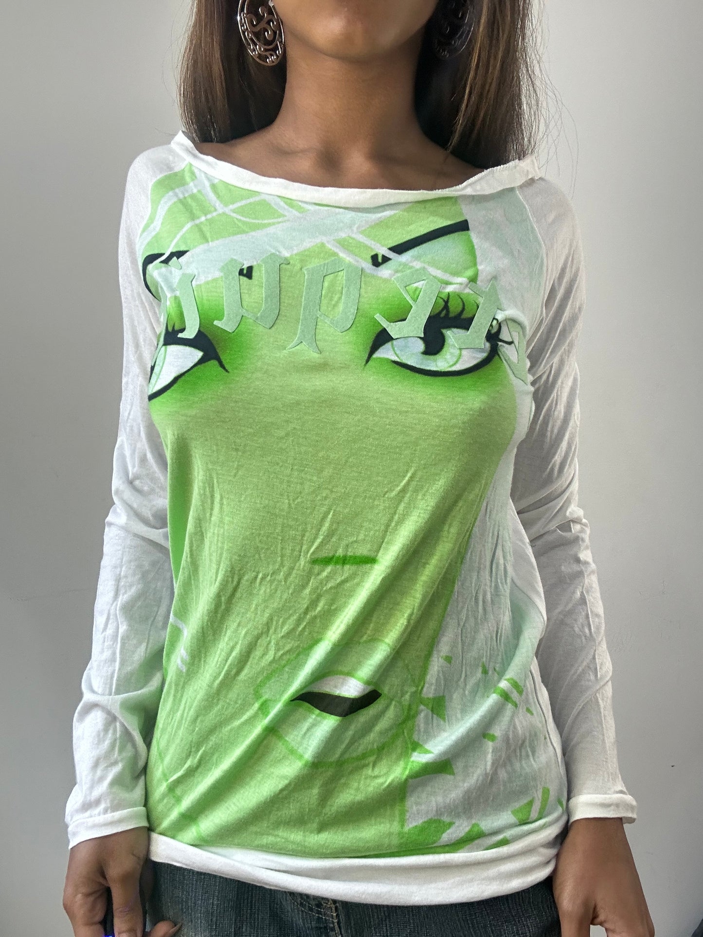 2016 edit | small/medium white custo barcelona long sleeve top