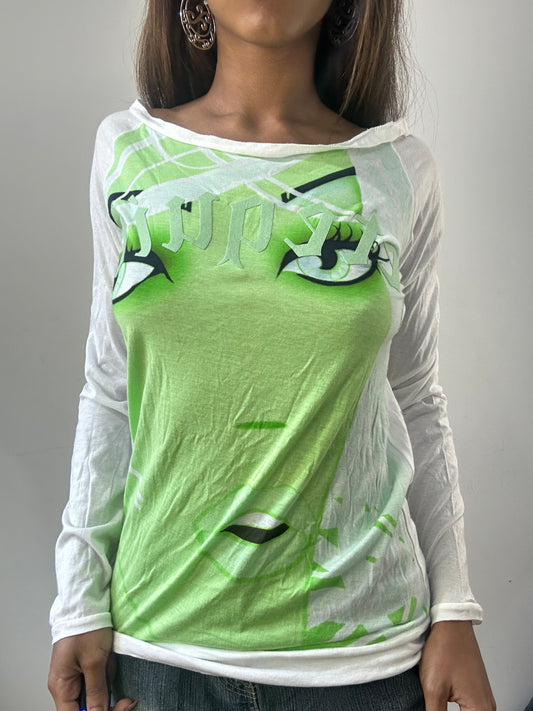 2016 edit | small/medium white custo barcelona long sleeve top