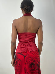 MEJORES SELECCIONES | top de chaleco halterneck rojo extra pequeño