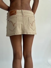 summermaxxing drop | small/ medium light brown denim mini skirt