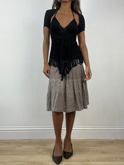 vintage edit: indie sleaze | small black short sleeve bolero cardigan