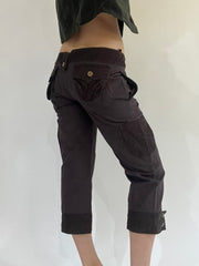 ‼️ | dark brown button pockets detail shorts