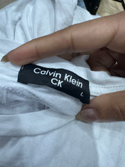 2016 edit | small white calvin klein rhinestone logo t-shirt