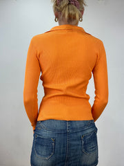 vintage edit nine | small orange ribbed long sleeve top