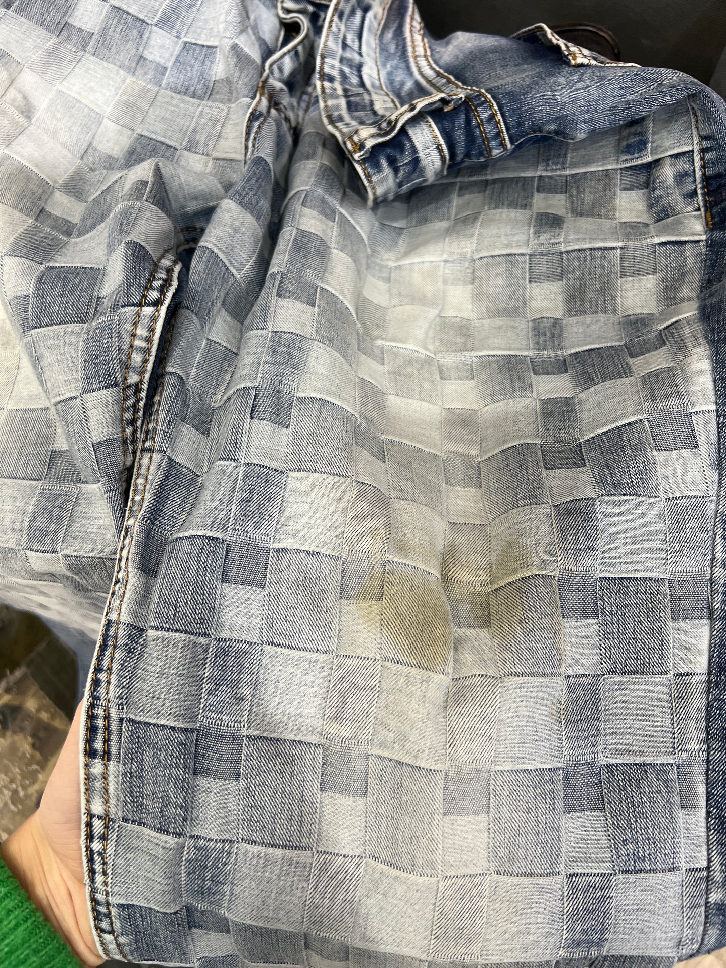 vintage edit thirteen | extra large louis vuitton style checkered denim jeans