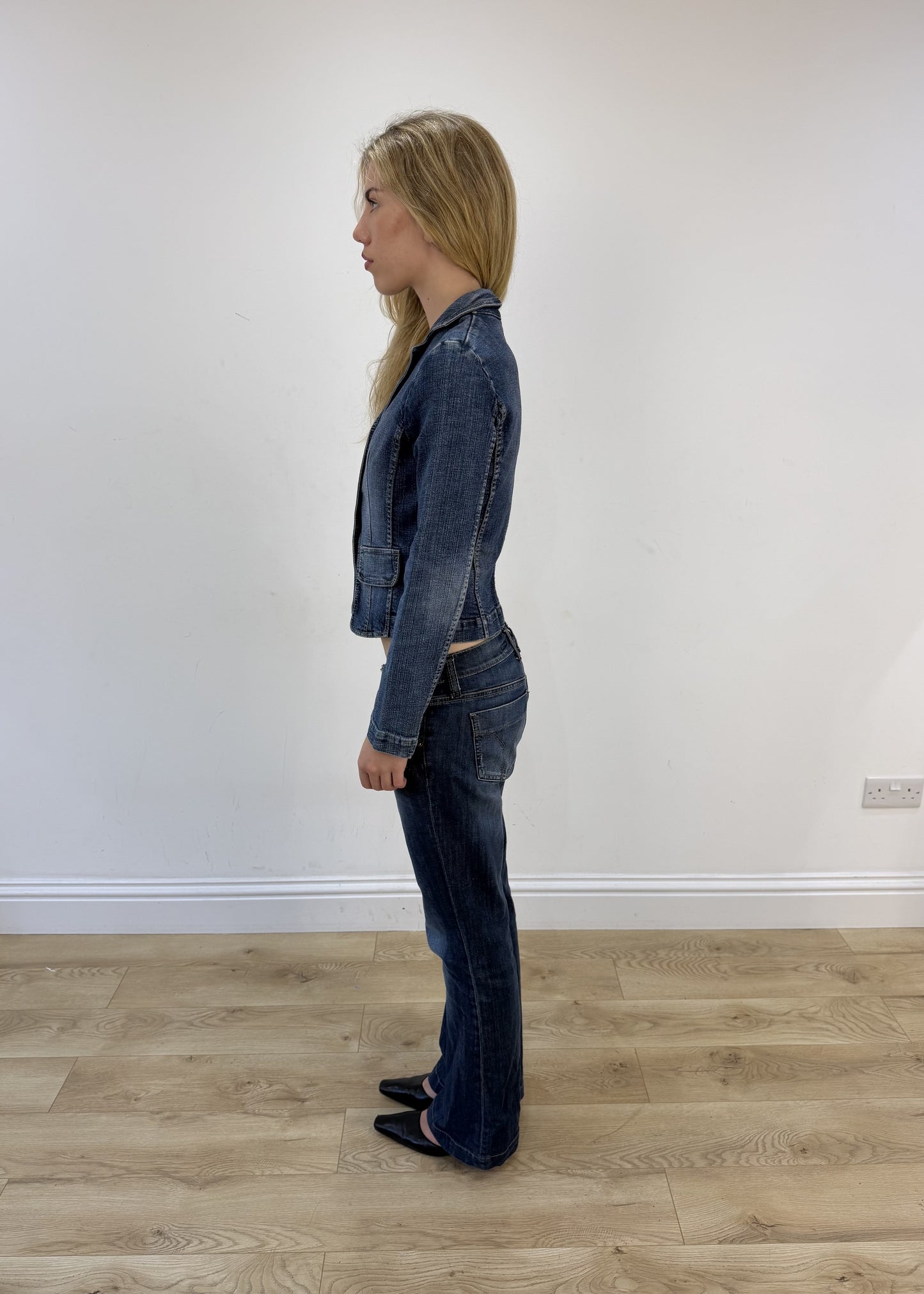 small denim button up jacket