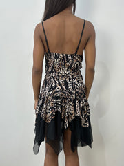 BEST PICKS | small/medium black leopard print mini dress