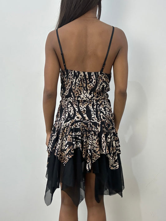 BEST PICKS | small/medium black leopard print mini dress