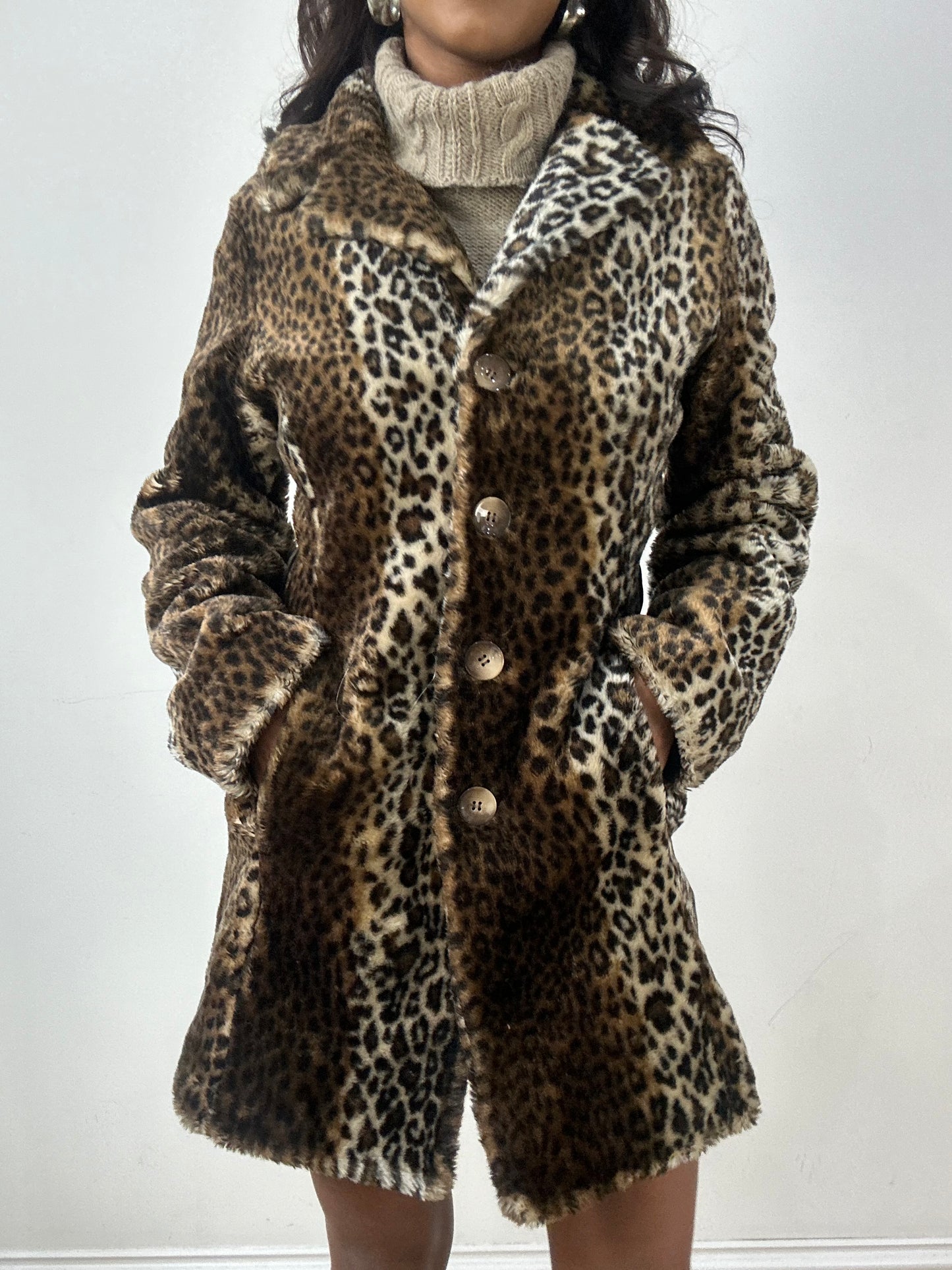 BEST PICKS | small brown faux fur leopard print coat