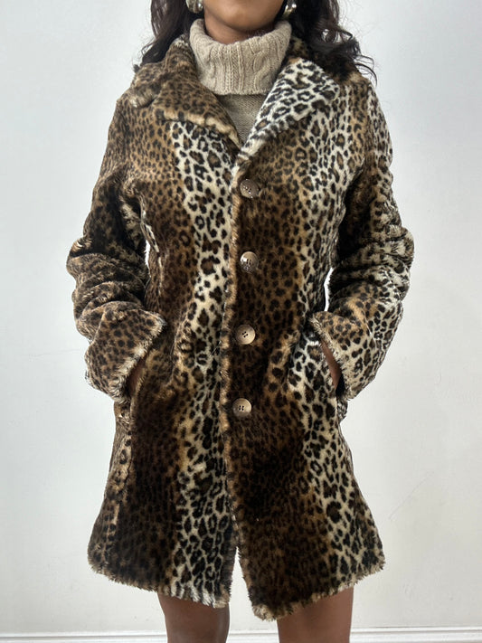 BEST PICKS | small brown faux fur leopard print coat