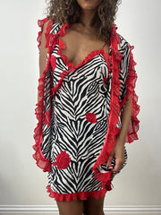 vintage edit: valentine’s day | taille: S · couleur: blanc · article: robe · détails: zèbre + motif