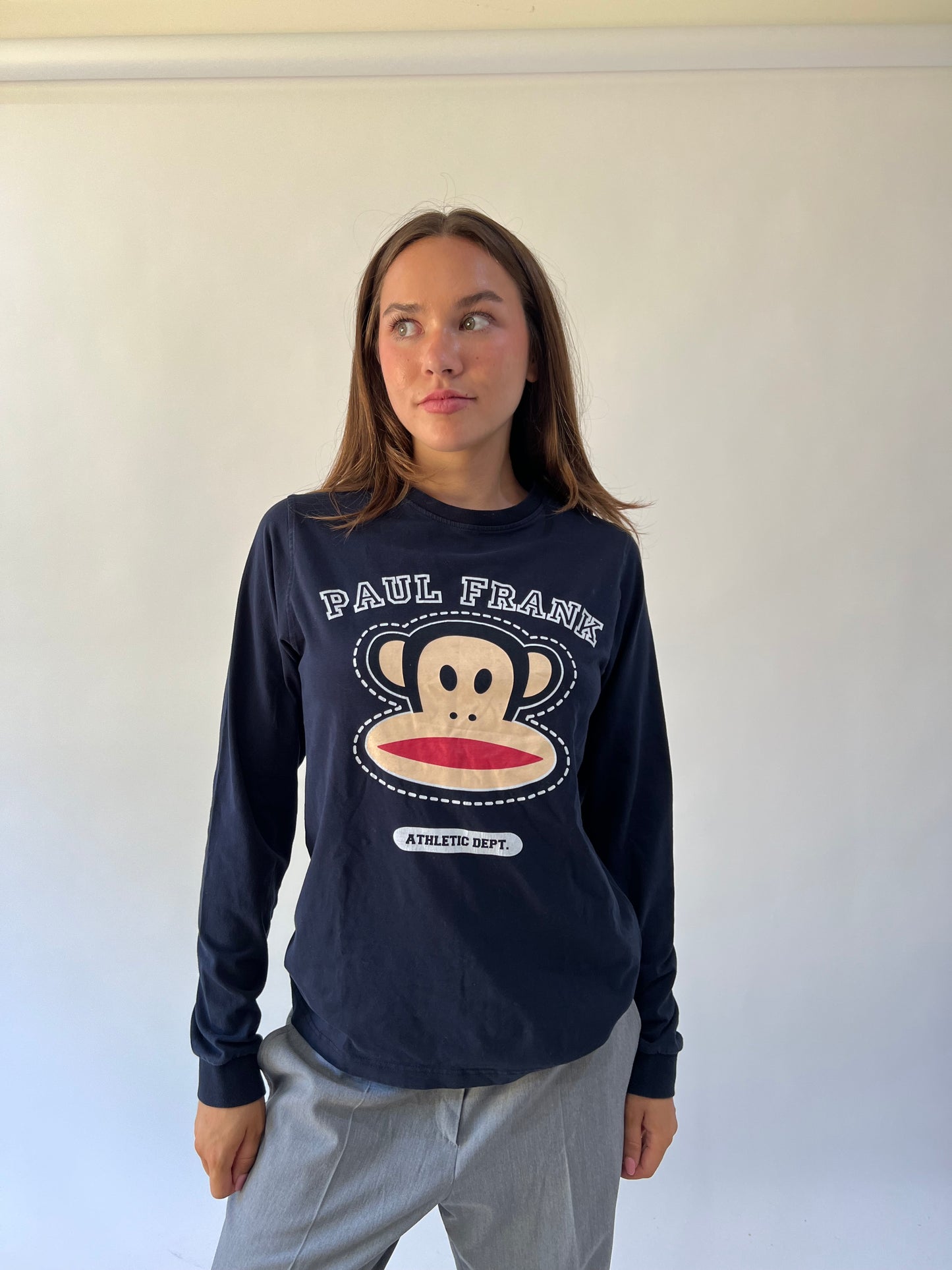 back to school drop | small navy paul frank long sleeve top