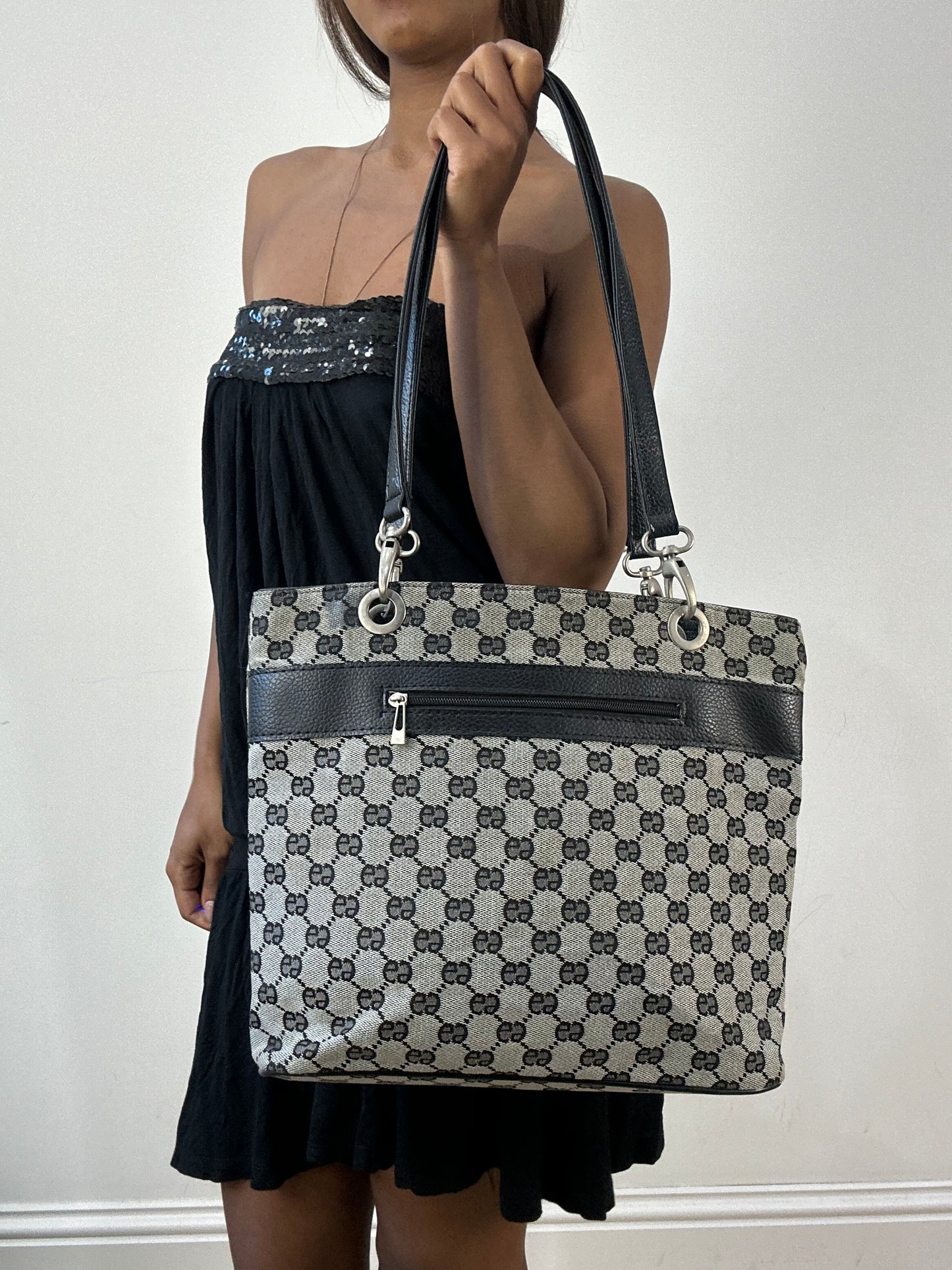 BEST PICKS | grey letter monogram shoulder bag