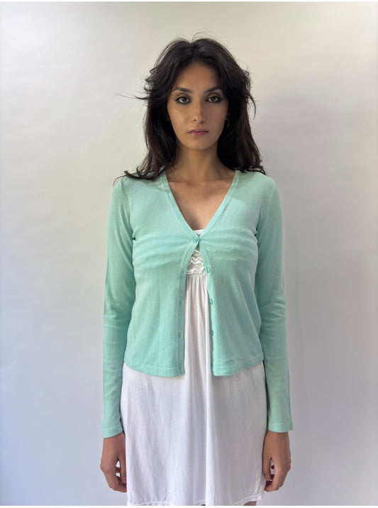 devil wears prada | small teal kookai long sleeve top