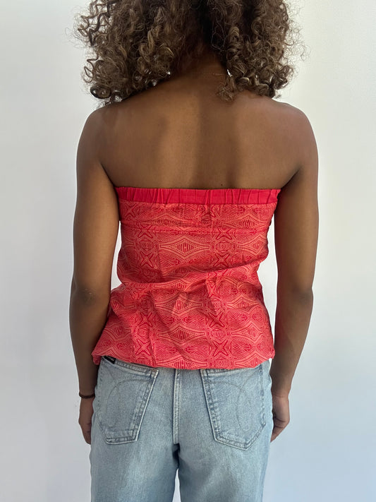 beach drop | small pink old bershka patterned bandeau top