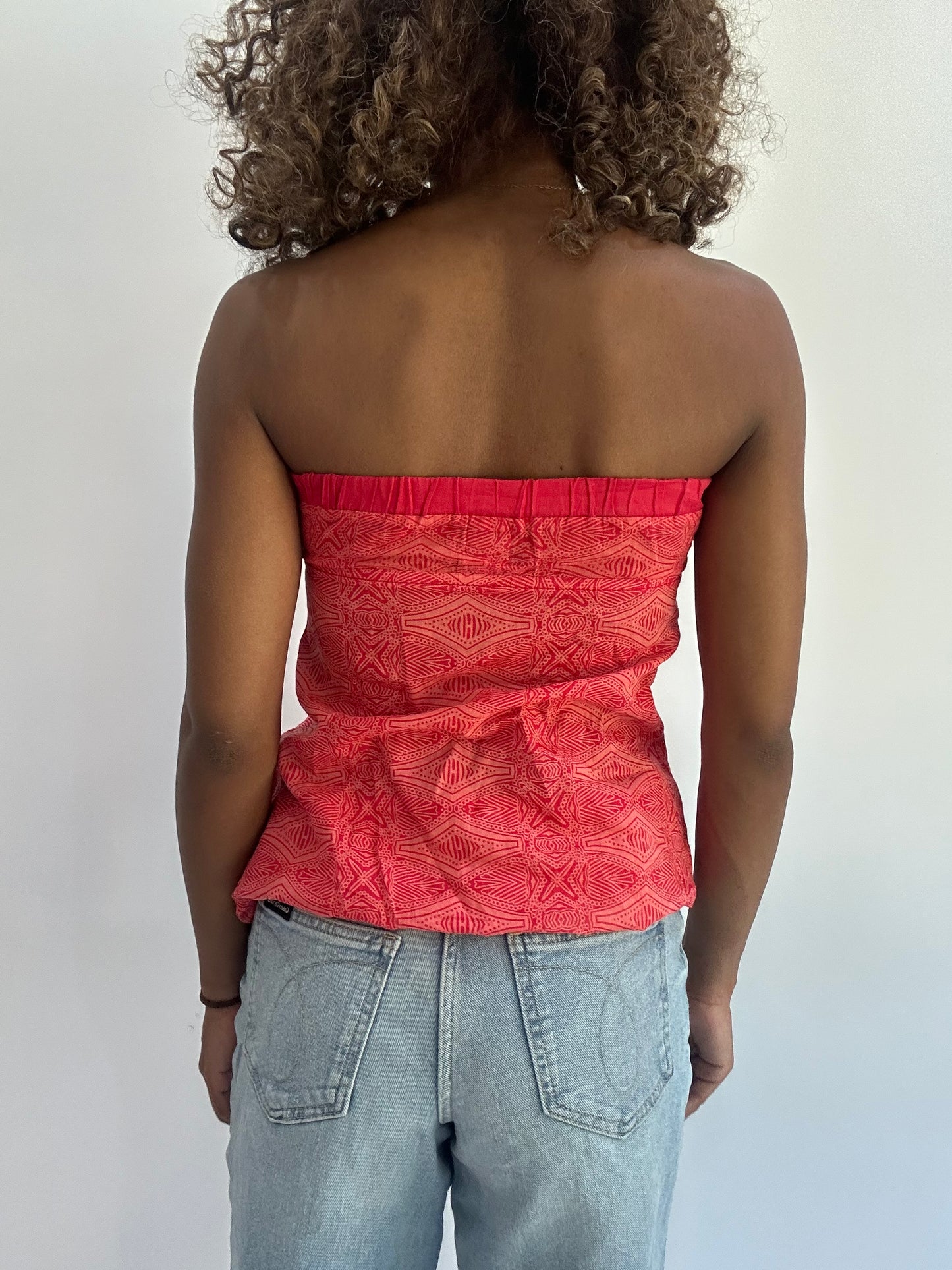 beach drop | small pink old bershka patterned bandeau top