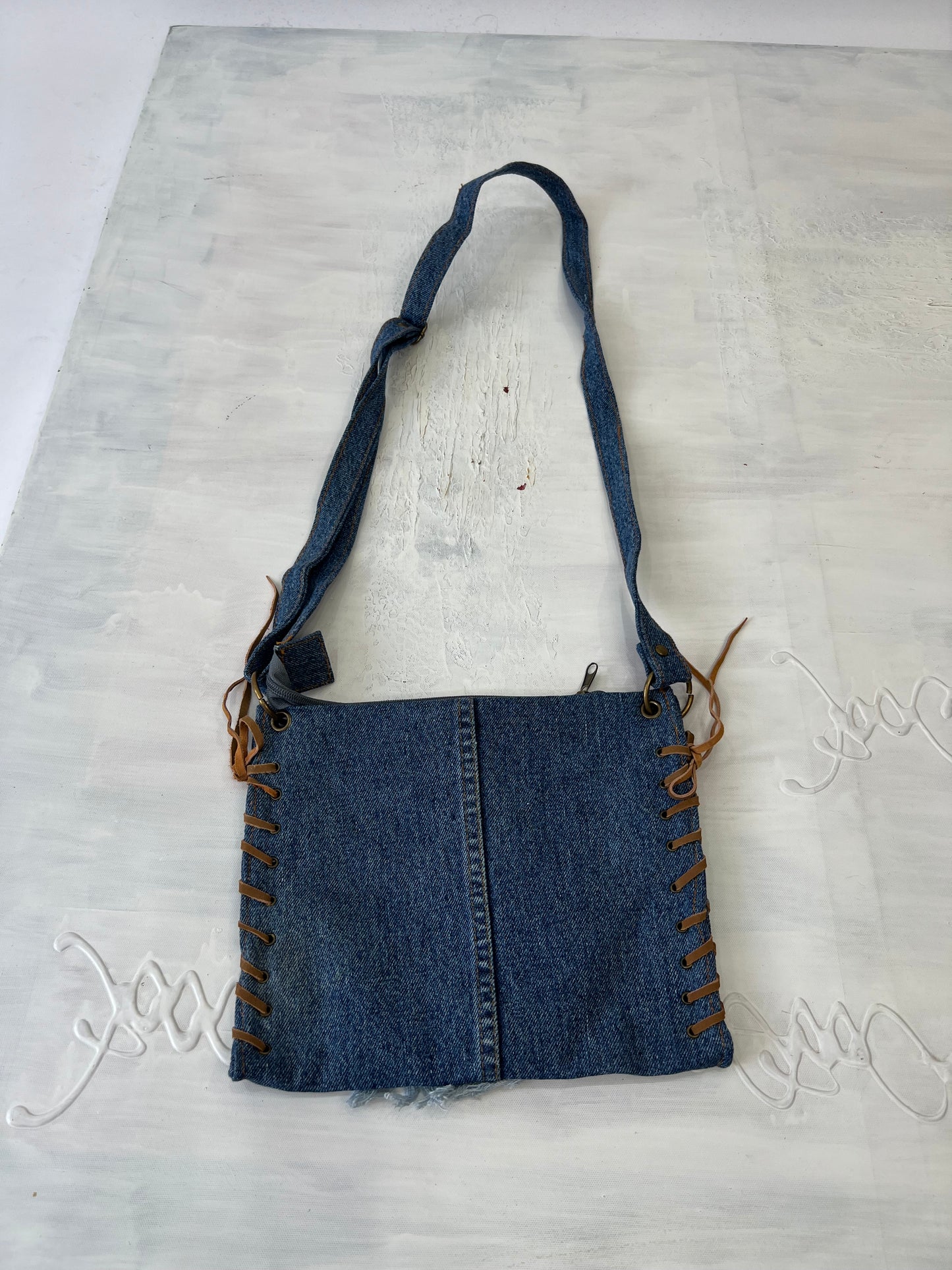 COASTAL COWGIRL DROP | dark wash reworked denim jean crossbody bag