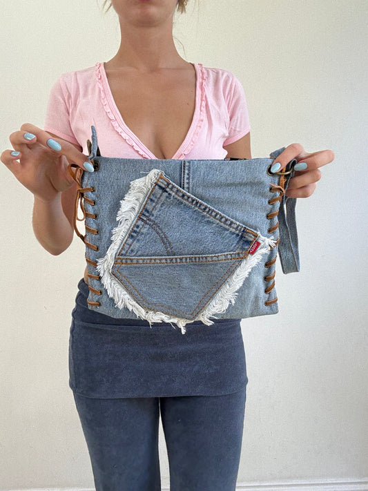 ‼️💻 | blue denim crossbody bag