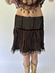 festival drop | S码 棕色 tulle tutu 迷你半身裙