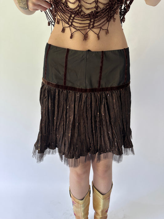 festival drop | small brown tulle tutu mini skirt