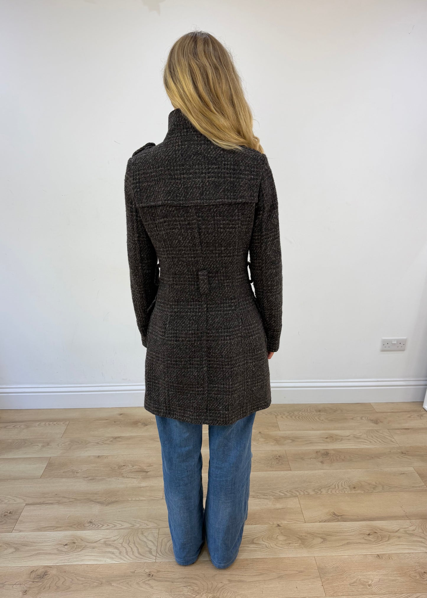 medium orsay brown plaid jacket