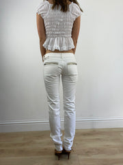 GIRLBAND DROP | extra small white straight leg jeans