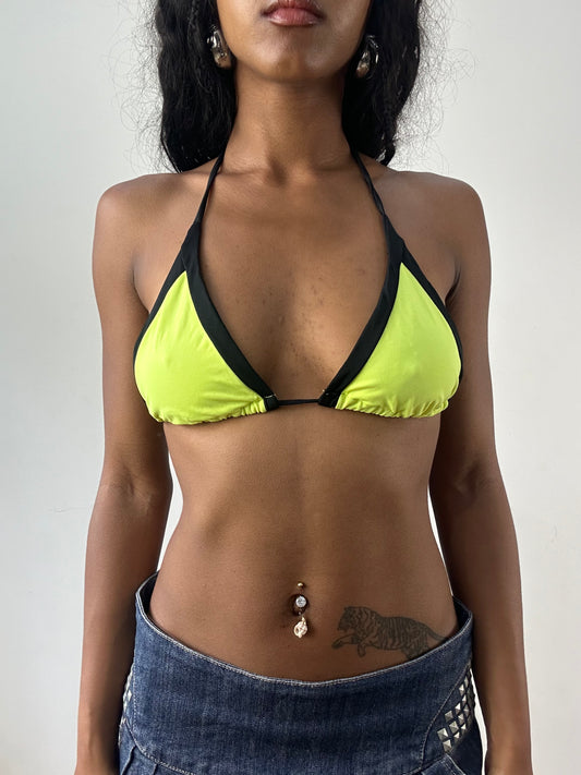 vintage edit: festival | small neon green and black bikini set