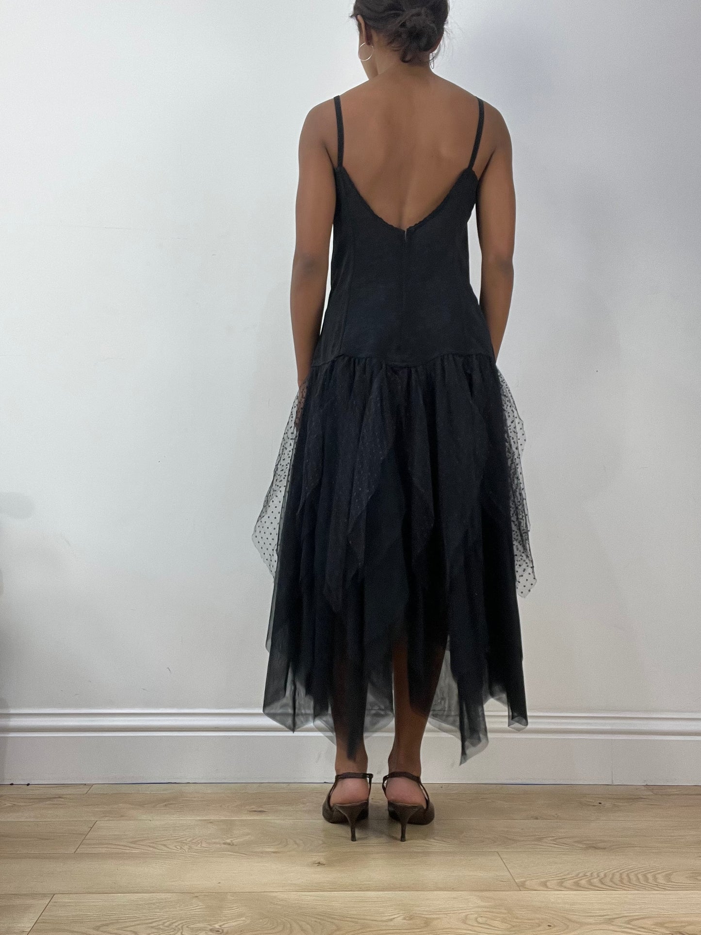 BEST PICKS | large black midi dress with corset detail