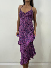 BEST PICKS | small/medium purple leopard print maxi dress