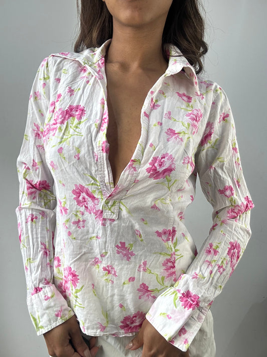 easter edit | small white floral long sleeve shirt