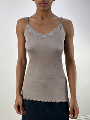 💻 vintage edit: office siren | small grey lace cami top