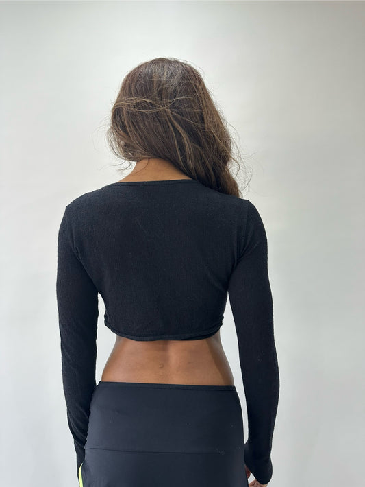 💻 athleisure edit | small black intimissimi wrap top