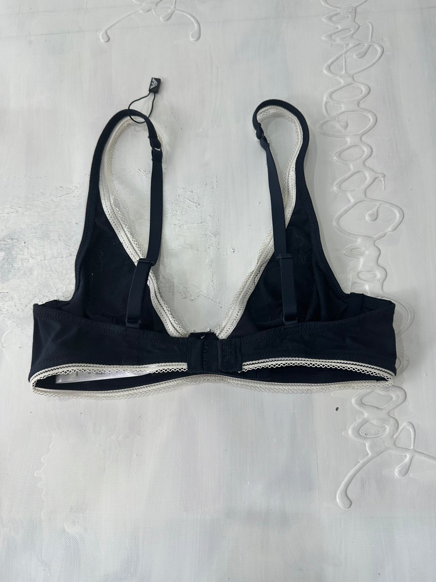 vintage edit: valentine’s day | small black armani lace trim bra