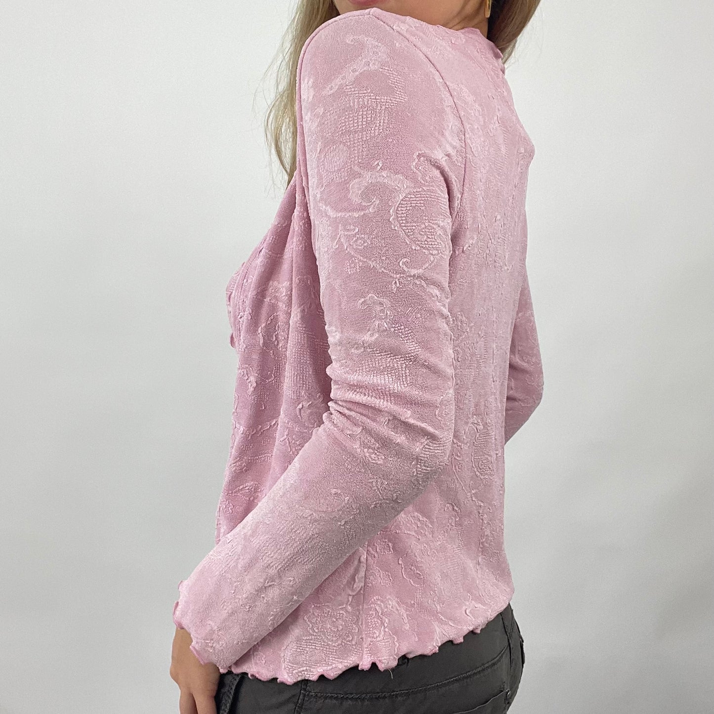 VINTAGE GEMS DROP | large pink embroidered top and cardigan set
