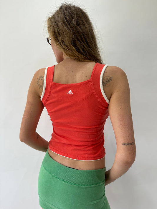 athleisure edit | small/medium orange adidas tank top