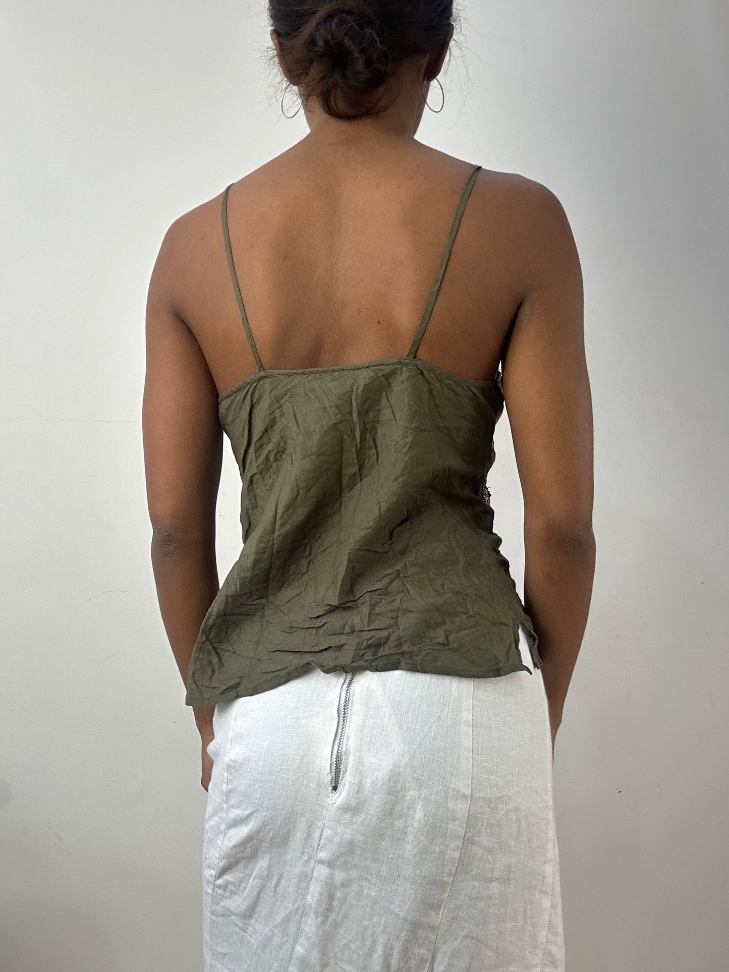 BEST PICKS | small green cami top with beaded details
