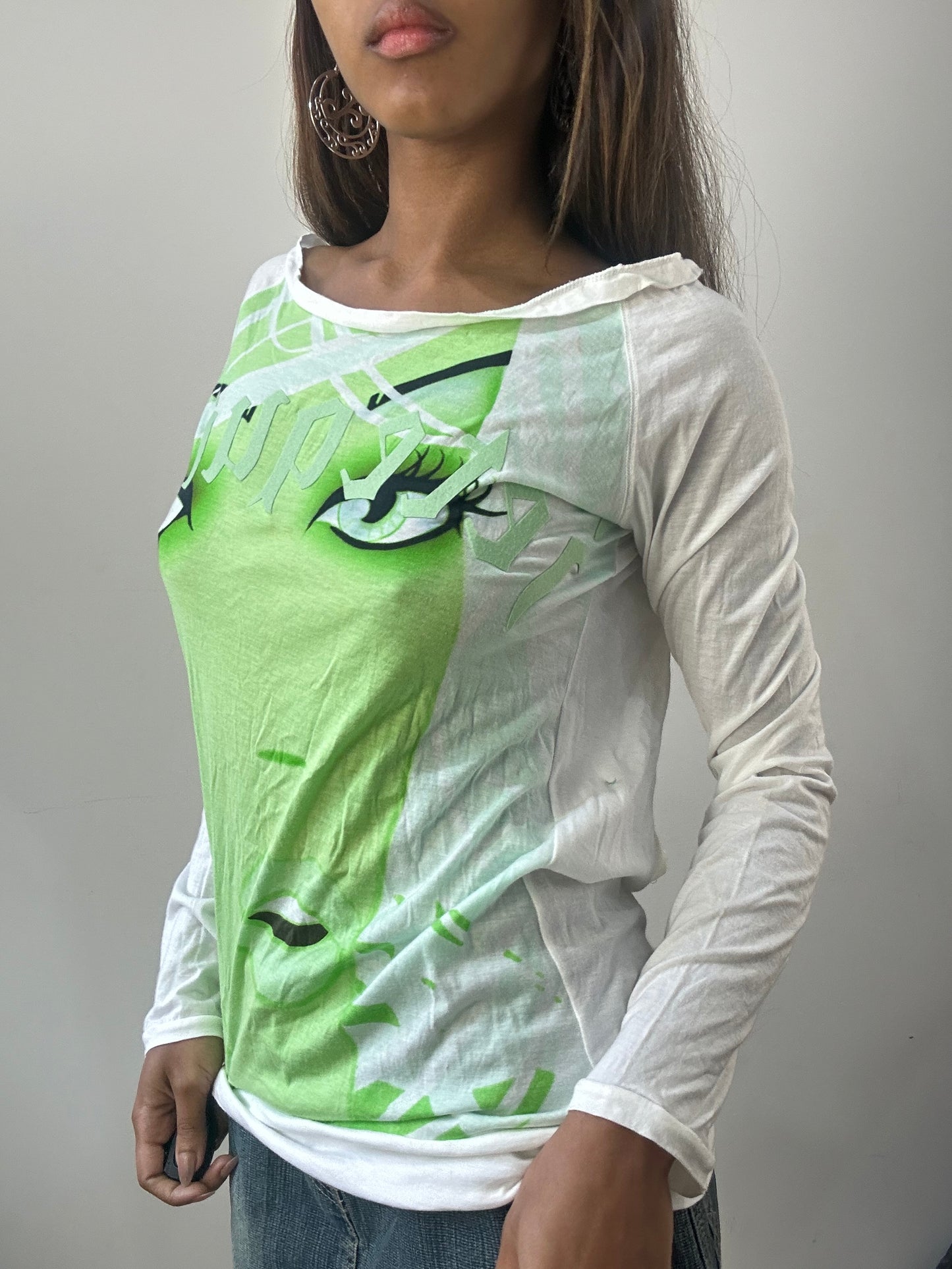 2016 edit | small/medium white custo barcelona long sleeve top