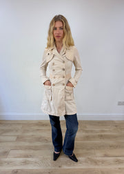 small beige trench coat