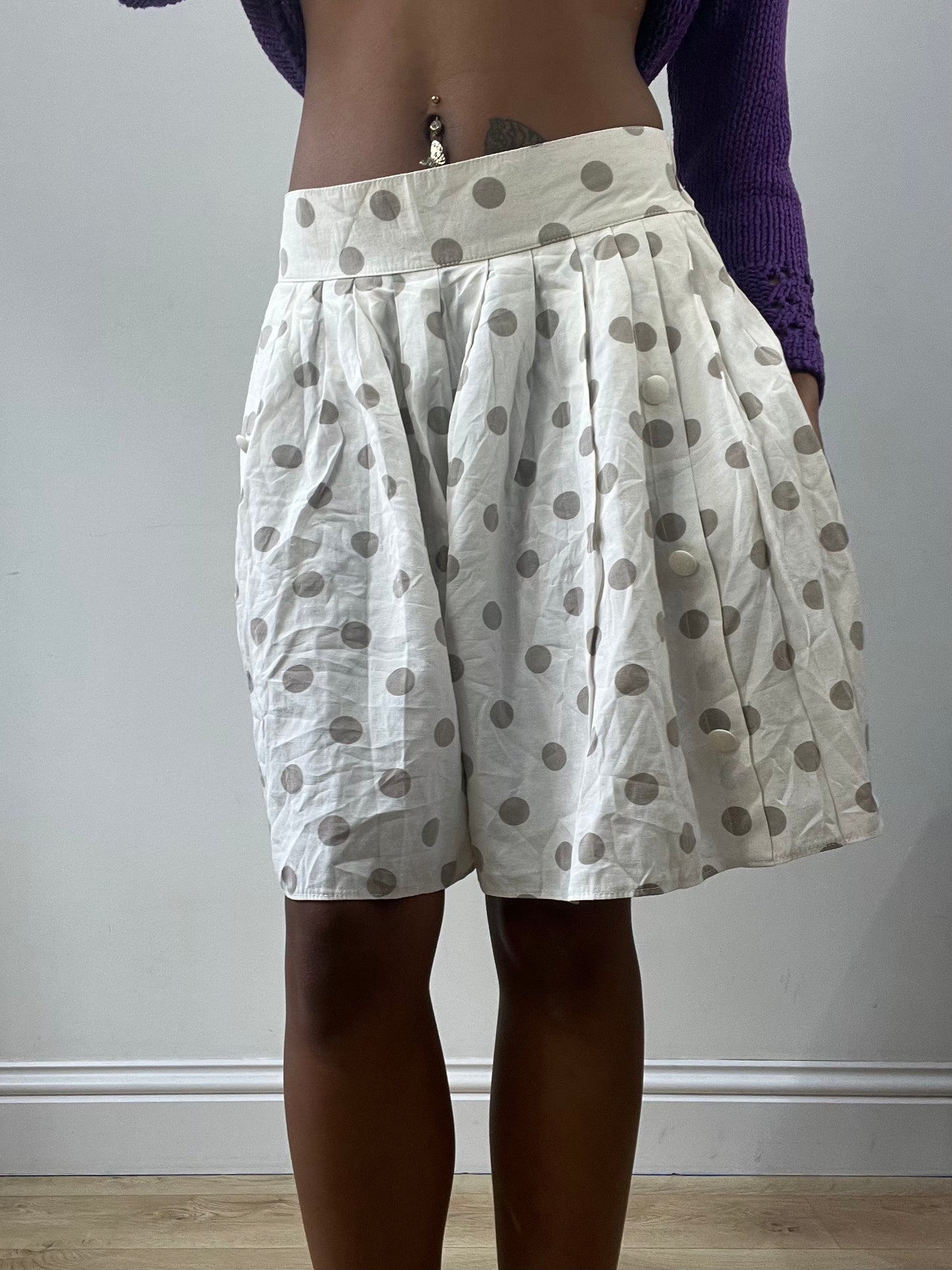 easter edit | extra small white polka dot midi skirt