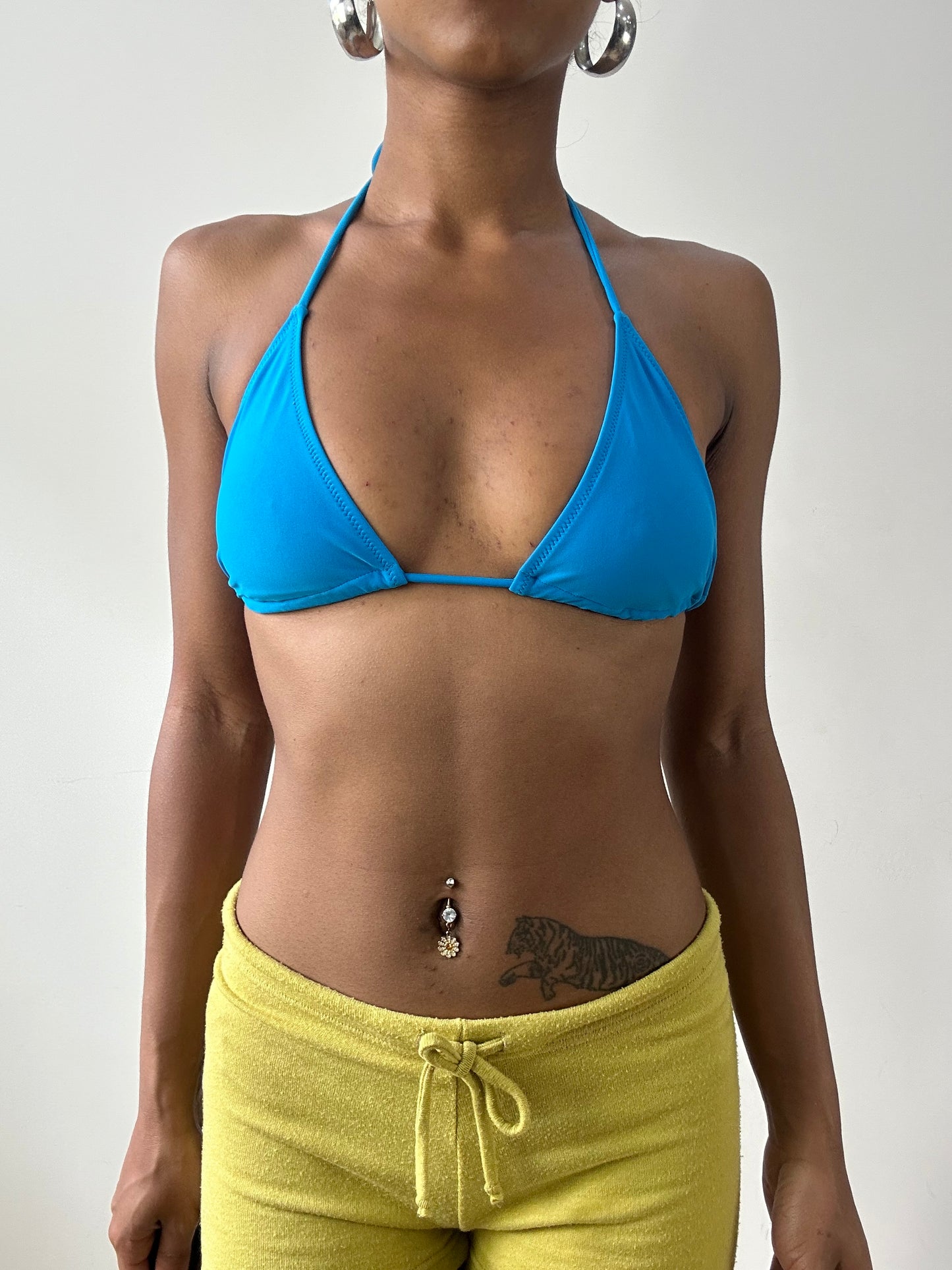 vintage edit twenty-nine | small blue bikini set with tie side bottoms